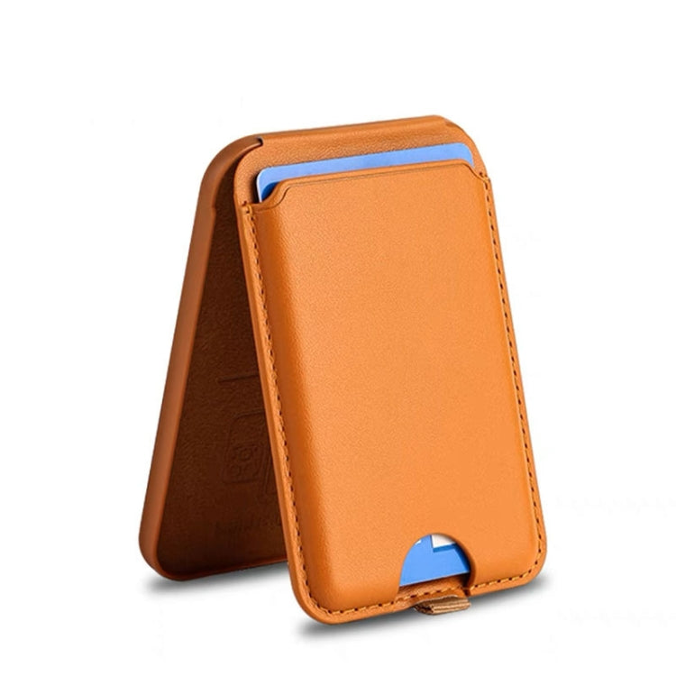 Portable Phone MagSafe Wallet Card Holder With Adjustable Stand(Brown) by bashfashion