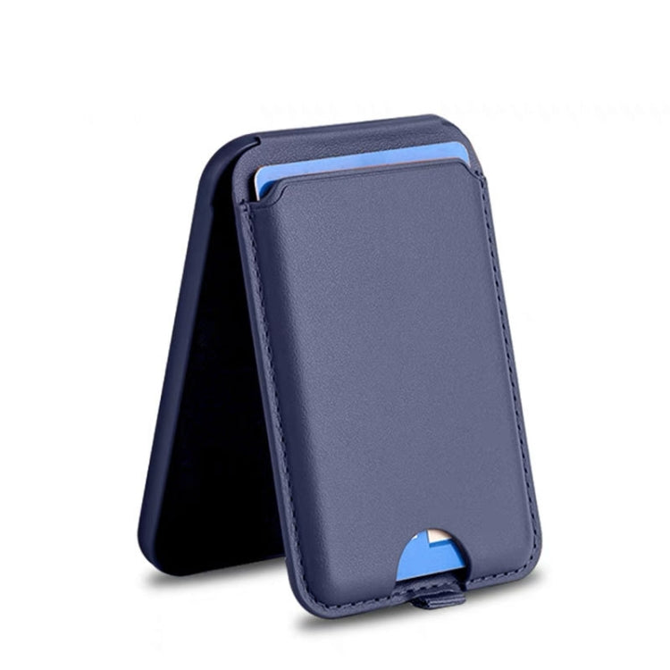 Portable Phone MagSafe Wallet Card Holder With Adjustable Stand(Blue) by bashfashion