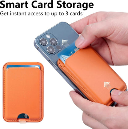 Portable Phone MagSafe Wallet Card Holder With Adjustable Stand(Brown) by bashfashion