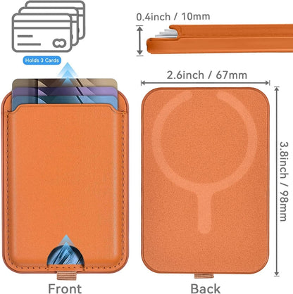 Portable Phone MagSafe Wallet Card Holder With Adjustable Stand(Brown) by bashfashion