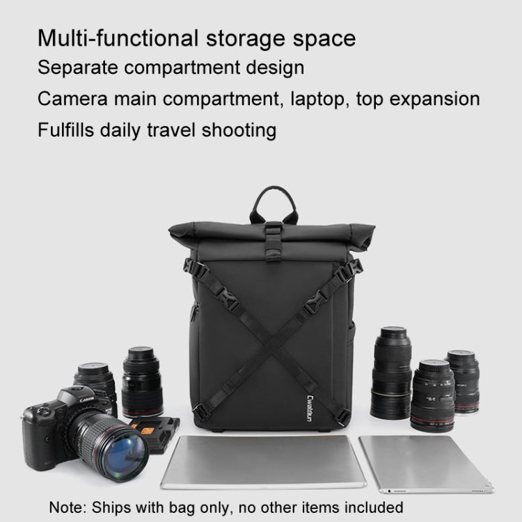 Cwatcun D113 Shoulder Leisure Camera Bag Waterproof High Capacity Outdoor Travel Photography Bag, Color: Small Black by Cwatcun