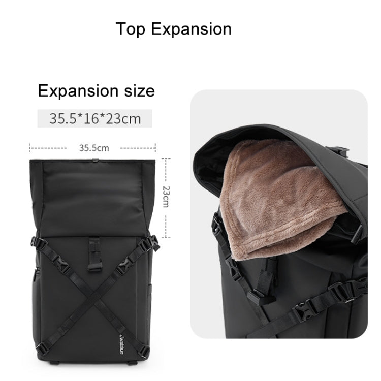 Cwatcun D113 Shoulder Leisure Camera Bag Waterproof High Capacity Outdoor Travel Photography Bag, Color: Large Black by Cwatcun