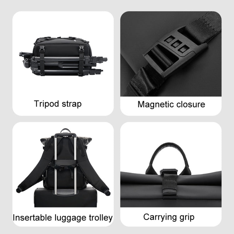 Cwatcun D113 Shoulder Leisure Camera Bag Waterproof High Capacity Outdoor Travel Photography Bag, Color: Small Black by Cwatcun