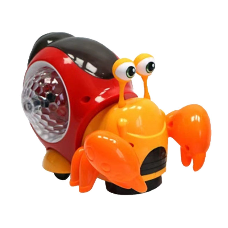Crawling Hermit Crab Educational Electrical Toys Universal Music Light Projection Cartoon Children Toys(Orange) by bashfashion
