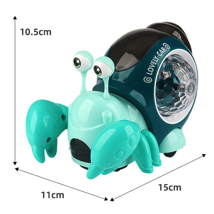 Crawling Hermit Crab Educational Electrical Toys Universal Music Light Projection Cartoon Children Toys(Orange) by bashfashion