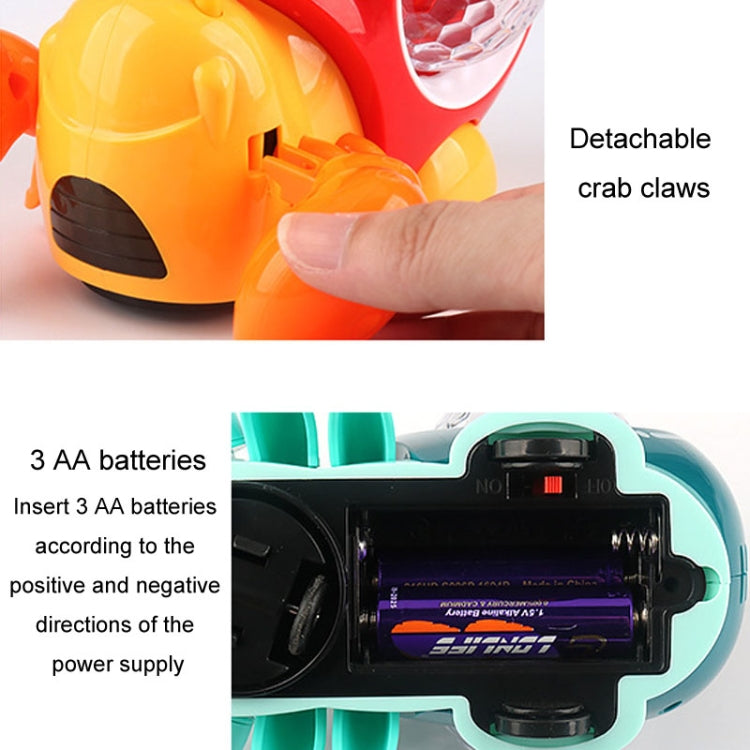Crawling Hermit Crab Educational Electrical Toys Universal Music Light Projection Cartoon Children Toys(Orange) by bashfashion