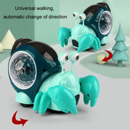Crawling Hermit Crab Educational Electrical Toys Universal Music Light Projection Cartoon Children Toys(Blue) by bashfashion