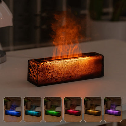 Lava Flame Aromatherapy Machine Air Atomizing Humidifier With Colorful Light, Model: DQ711 Pro Black by bashfashion