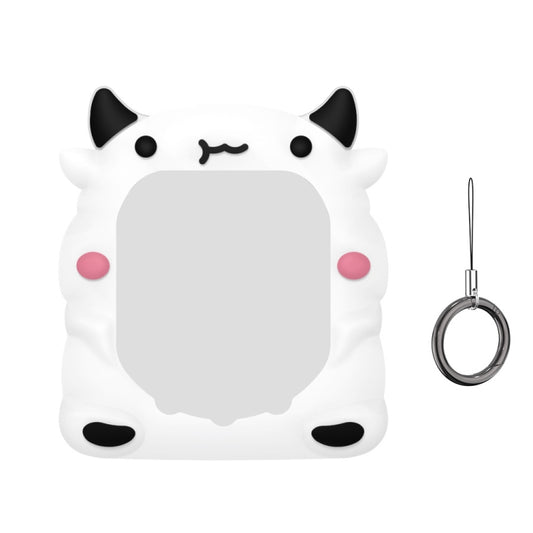 For Tamagotchi Uni (2023) Pet Game Console Silicone Protective Case(White Cow) by bashfashion