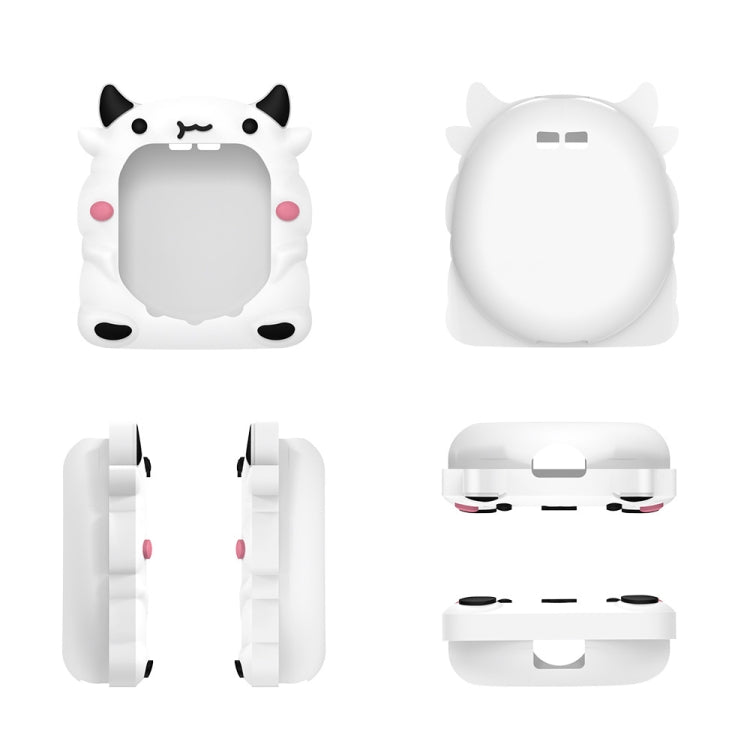 For Tamagotchi Uni (2023) Pet Game Console Silicone Protective Case(White Cow) by bashfashion