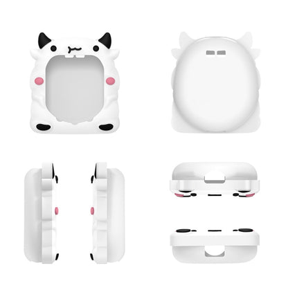 For Tamagotchi Uni (2023) Pet Game Console Silicone Protective Case(White Cow) by bashfashion