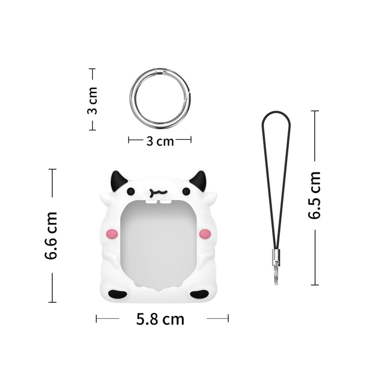 For Tamagotchi Uni (2023) Pet Game Console Silicone Protective Case(White Cow) by bashfashion