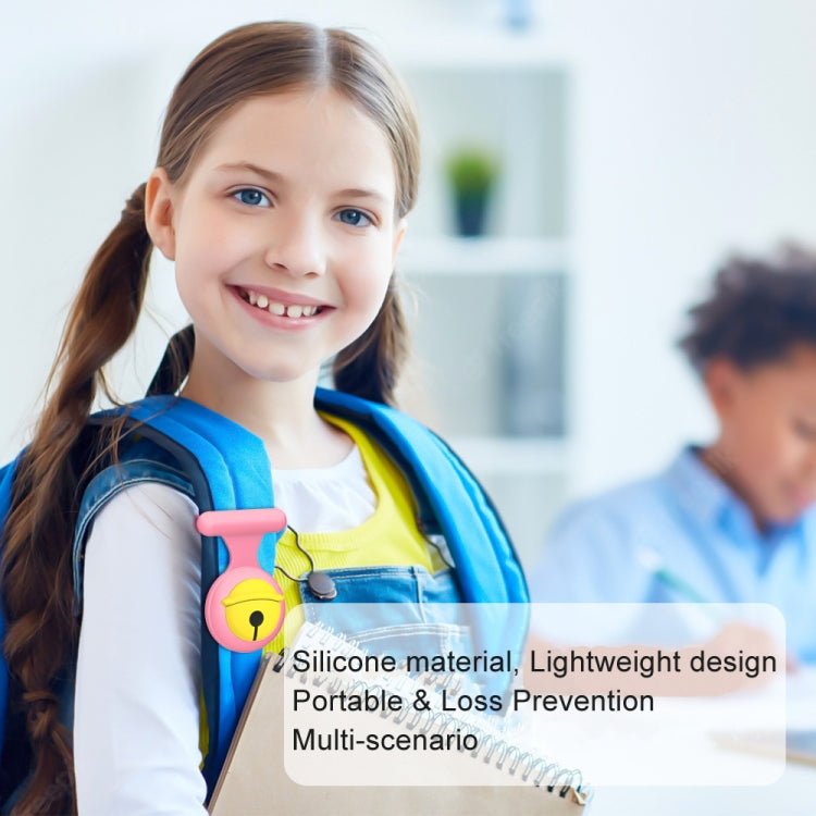 For AirTag 2pcs Silicone Protective Case Kids Brooch Snap Cartoon Locator Case(Pink+Yellow) by bashfashion