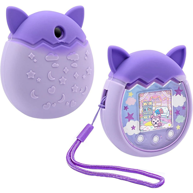 For Tamagotchi Pix Cartoon Electronic Pet Game Console Anti-Slip And Anti-Fall Silicone Protective Cover(Purple) by bashfashion