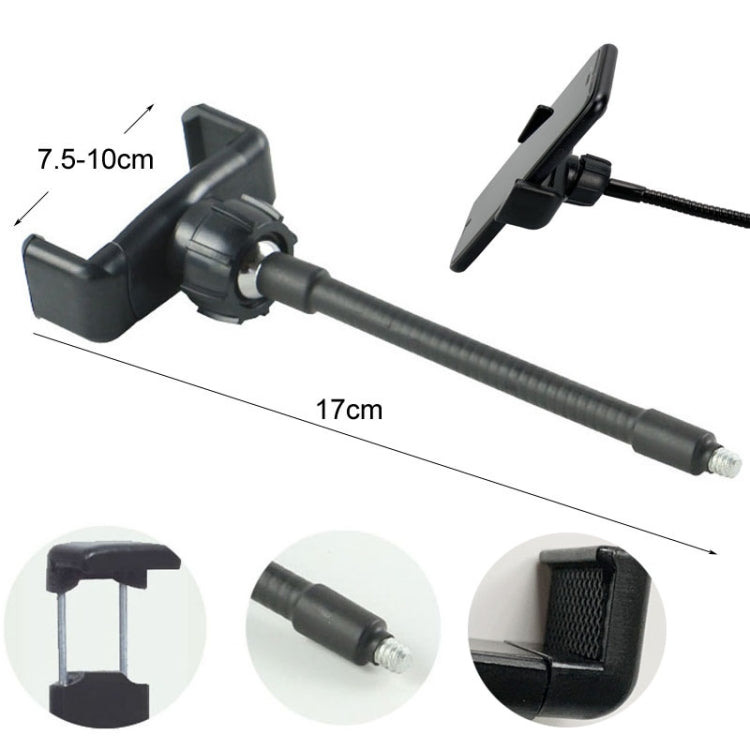 Live Beauty Ring Light Phone Clip 360 Rotating Heads Hose Clamp Stand(Black) by bashfashion