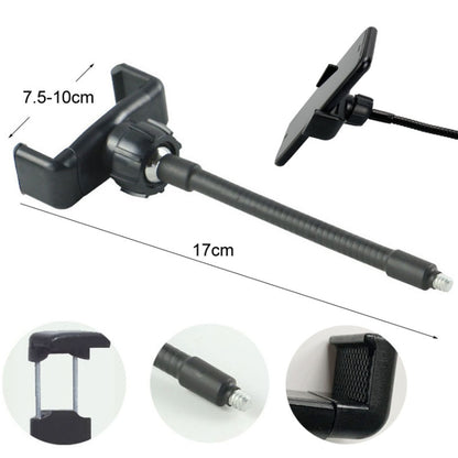 Live Beauty Ring Light Phone Clip 360 Rotating Heads Hose Clamp Stand(Black) by bashfashion