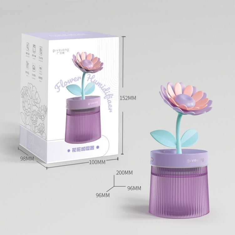 Flower Spray Hhydrating Colorful Atmosphere Light USB Aromatherapy Humidifier, Color: Gardenia Purple by bashfashion