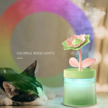 Flower Spray Hhydrating Colorful Atmosphere Light USB Aromatherapy Humidifier, Color: Gardenia Purple by bashfashion