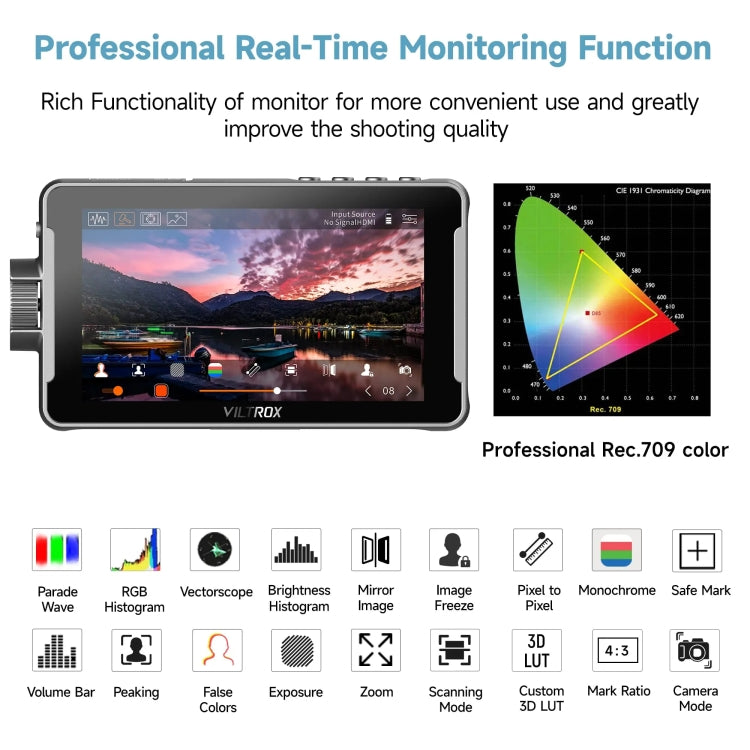 VILTROX DC550 Button Model 5.5 Inch Camera Studio Monitors 4K HDMI 3D LUT Director Monitor by VILTROX