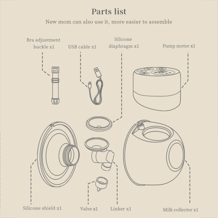 S12 LCD Screen Smart Large Capacity Portable Wearable Silent Electric Breast Pump, Color: White by bashfashion