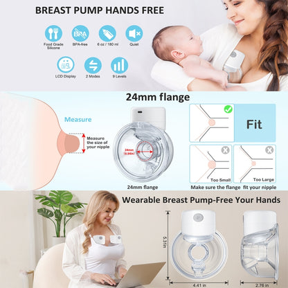 S12 LCD Screen Smart Large Capacity Portable Wearable Silent Electric Breast Pump, Color: Bilateral by bashfashion
