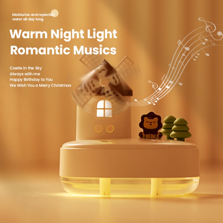 ZAY-H007 LED Light Double Spray Wireless Mini Desktop Windmill Music Humidifier(Pink) by bashfashion