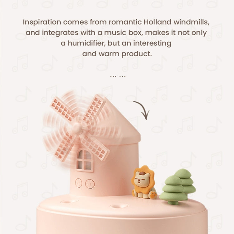 ZAY-H007 LED Light Double Spray Wireless Mini Desktop Windmill Music Humidifier(Pink) by bashfashion