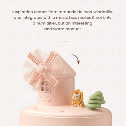 ZAY-H007 LED Light Double Spray Wireless Mini Desktop Windmill Music Humidifier(Pink) by bashfashion