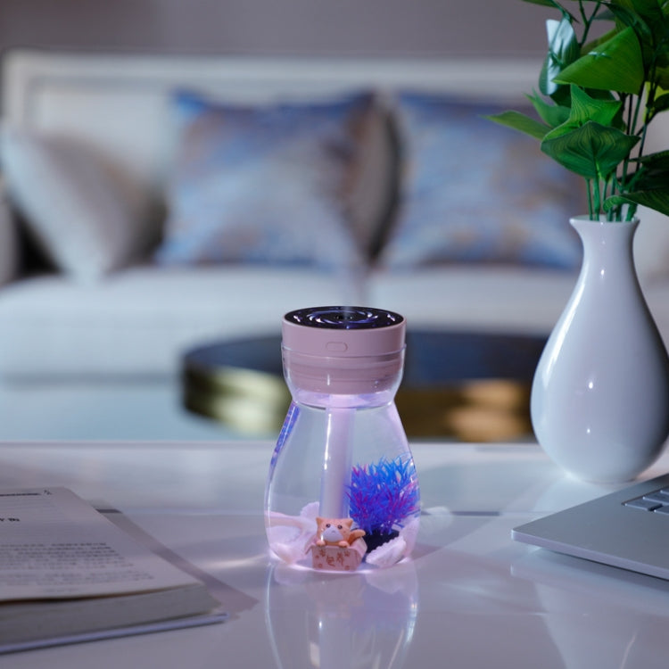 FH-068 Mini USB Car Home Colorful Light Bottle Micro Landscape Humidifier(Pink) by bashfashion