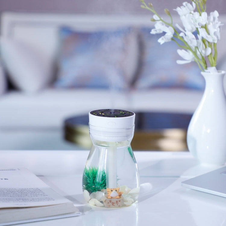 FH-068 Mini USB Car Home Colorful Light Bottle Micro Landscape Humidifier(White) by bashfashion