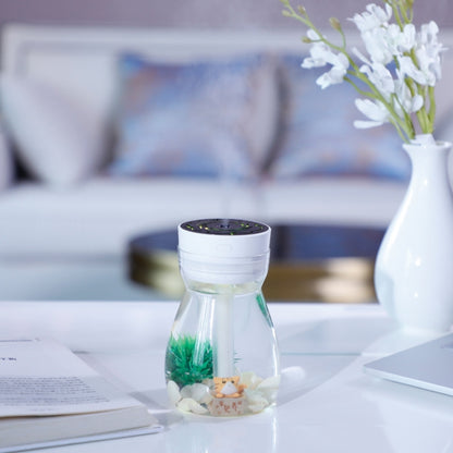 FH-068 Mini USB Car Home Colorful Light Bottle Micro Landscape Humidifier(White) by bashfashion