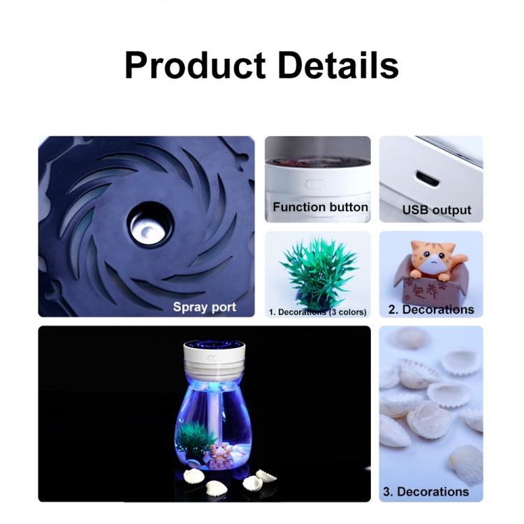 FH-068 Mini USB Car Home Colorful Light Bottle Micro Landscape Humidifier(Pink) by bashfashion