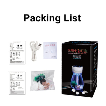 FH-068 Mini USB Car Home Colorful Light Bottle Micro Landscape Humidifier(White) by bashfashion