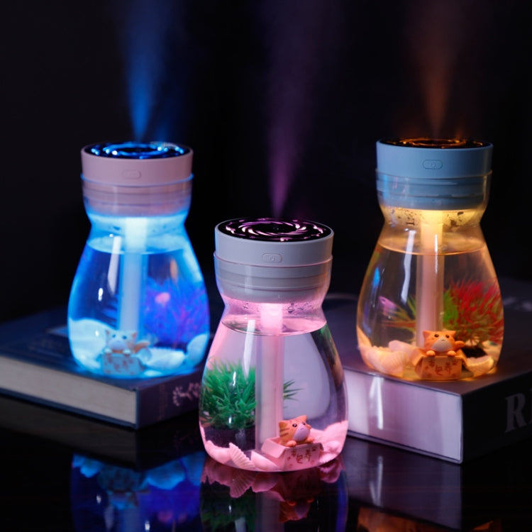 FH-068 Mini USB Car Home Colorful Light Bottle Micro Landscape Humidifier(White) by bashfashion