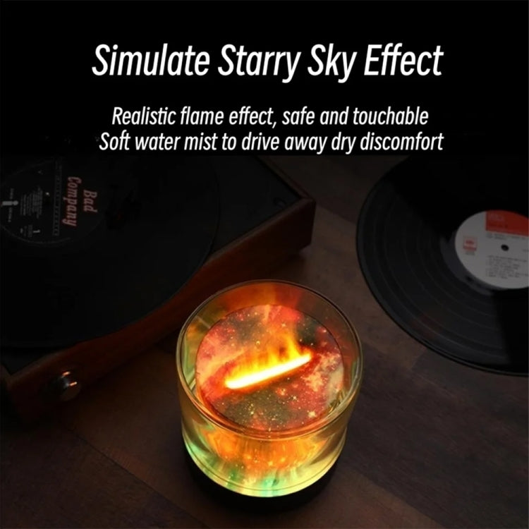 Colorful Light Flame Aromatherapy Humidifier Home Ambient Light Desktop Fragrance Diffuser(White) by bashfashion