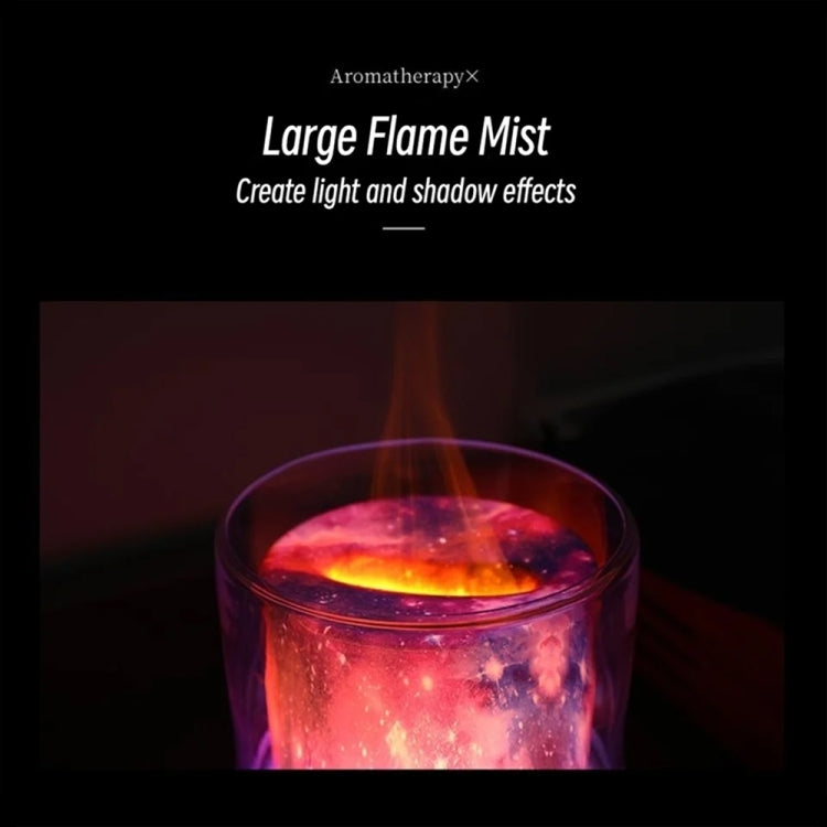 Colorful Light Flame Aromatherapy Humidifier Home Ambient Light Desktop Fragrance Diffuser(White) by bashfashion