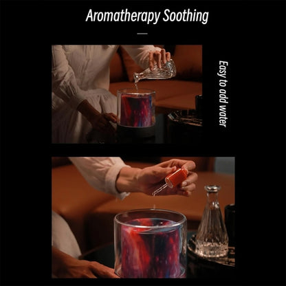 Colorful Light Flame Aromatherapy Humidifier Home Ambient Light Desktop Fragrance Diffuser(White) by bashfashion