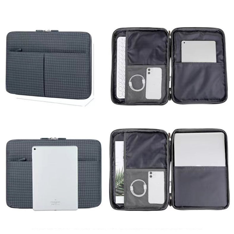 10/11 Inch Houndstooth Pattern Oxford Cloth Laptop Bag Waterproof Tablet Storage Bag(Pink) by bashfashion