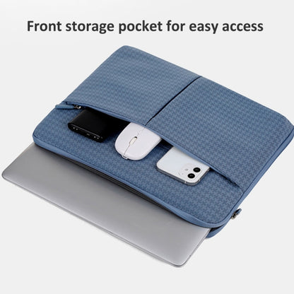 10/11 Inch Houndstooth Pattern Oxford Cloth Laptop Bag Waterproof Tablet Storage Bag(Pink) by bashfashion