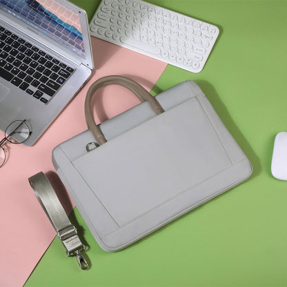 14 -14.6 Inch Oxford Cloth Laptop Bag Crossbody Carrying Case Briefcase(Gray) by bashfashion