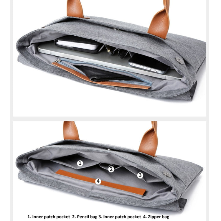 15.6 Inch Oxford Cloth Lightweight Portable Laptop Bag With PU Handle(Blue) by bashfashion