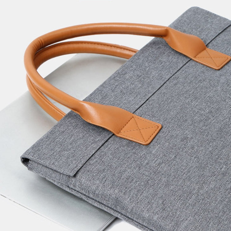 14 Inch Oxford Cloth Lightweight Portable Laptop Bag With PU Handle(Blue) by bashfashion