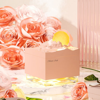 Moon Meteorite Mini Humidifier With Colorful Night Light(White) by bashfashion