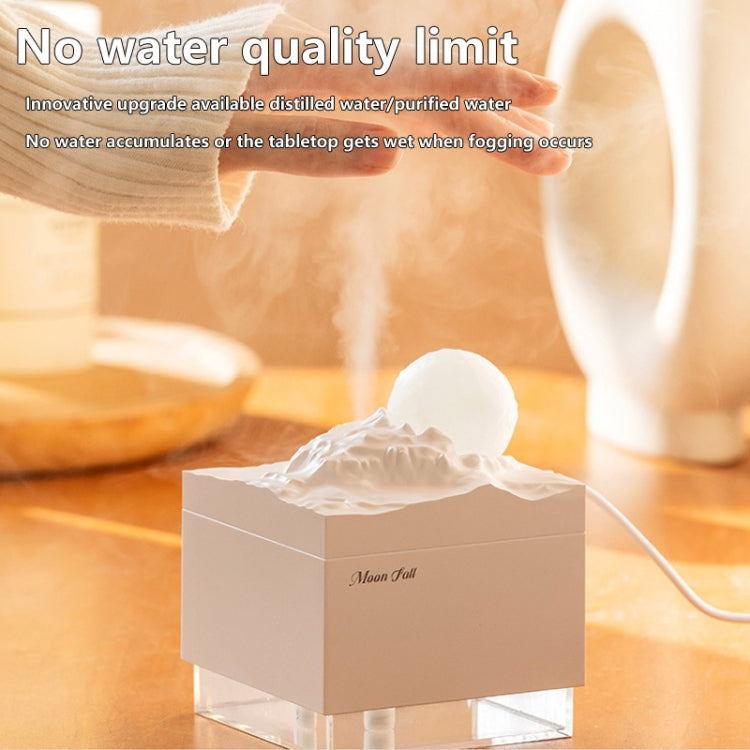 Moon Meteorite Mini Humidifier With Colorful Night Light(White) by bashfashion