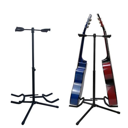 Adjustable Double Guitar Stand Holds Two Electric Or Acoustic Guitars by bashfashion