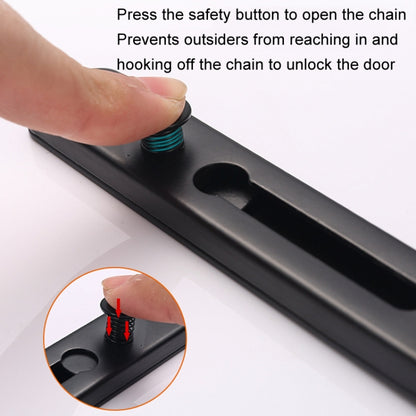 With Insurance Door Buckle Security Chain Anti-burglary Door Chain Latch Household Door Inside Reverse Lock Anti-burglary Buckle, Color: Matte Black by bashfashion