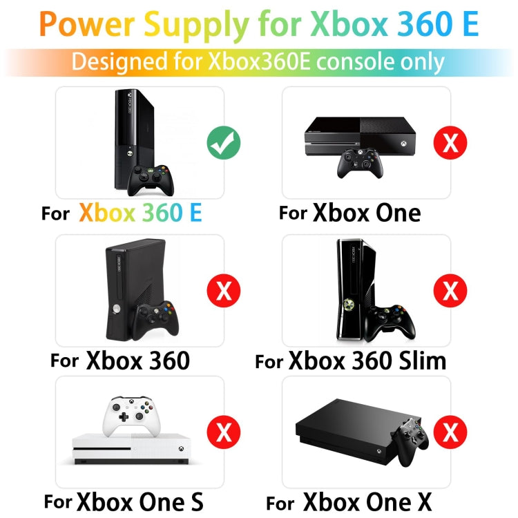 For Microsoft Xbox 360 E Console Power Supply Charger 135W 100-240V 2A AC Adapter(US Plug) by bashfashion