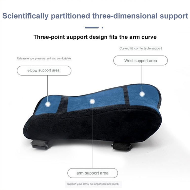 Curve Three-dimensional Support Memory Foam Office Chair Armrest Pad, Color: Black by bashfashion