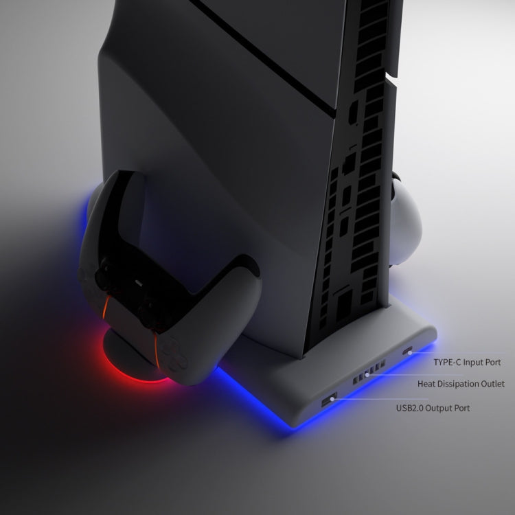 For PS5 Slim Console DOBE Multifunctional Charging Base with RGB Light by DOBE