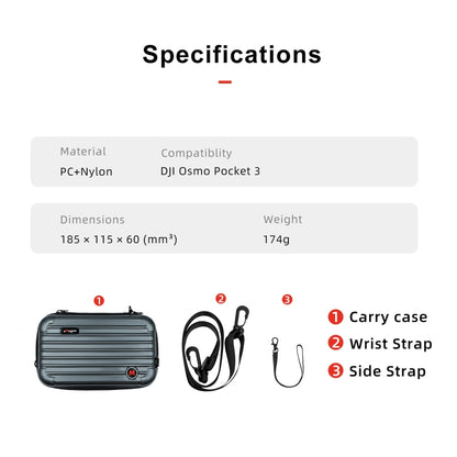 For DJI Osmo Pocket 3 aMagisn Small Organizer Bag Sports Camera Protective Accessories(Deep Gray) by aMagisn